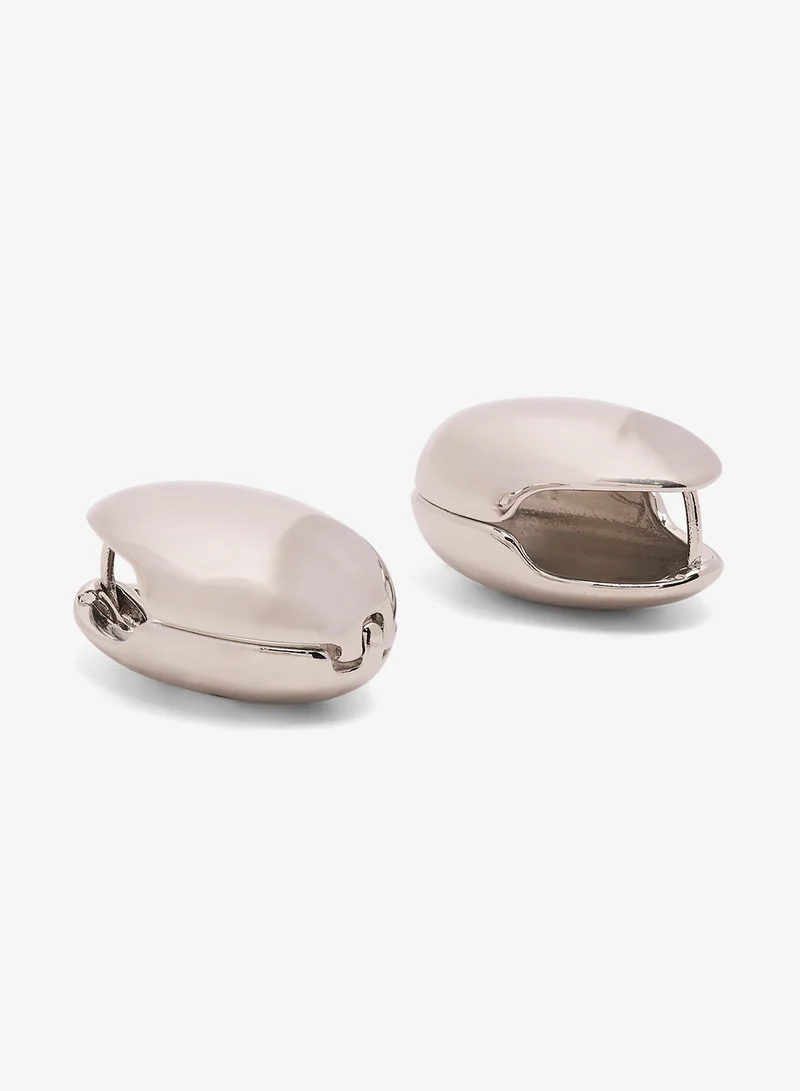 Ginger Gold 2PK Oval Chunky Statement Gold Earrings for Women | Best Price UAE