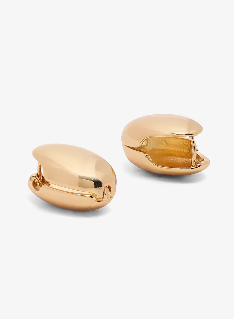 Ginger Gold 2PK Oval Chunky Statement Gold Earrings for Women | Best Price UAE