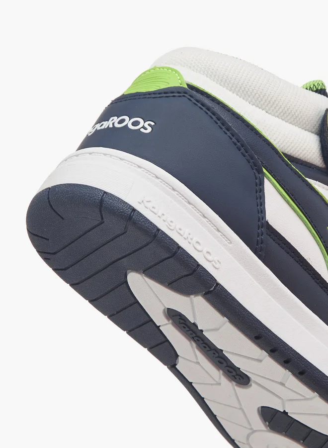 kangaROOS Boys' Logo Detail High Cut Sneakers with Hook and Loop Closure