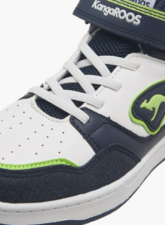 kangaROOS Boys' Logo Detail High Cut Sneakers with Hook and Loop Closure