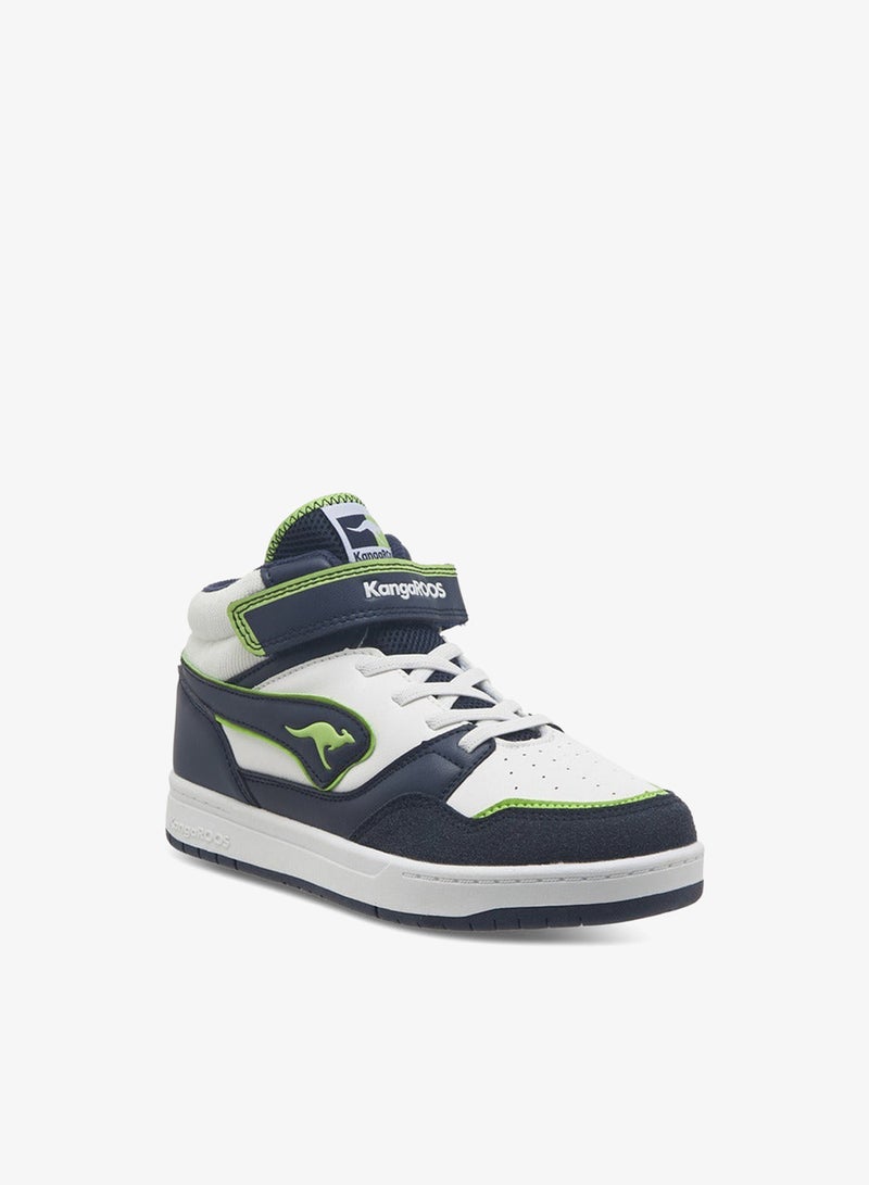 kangaROOS Boys' Logo Detail High Cut Sneakers with Hook and Loop Closure - Image 2