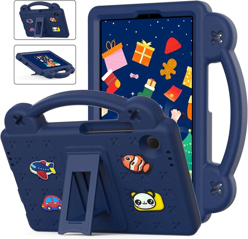 Excefore For Galaxy Tab A9 Plus Case 11-Inch, Shockproof Eva Cover With Stand & Handle, Kids Tablet Case For Samsung Sm-X216B, Dark Blue With 7 Diy Cartoon Figures - Image 2
