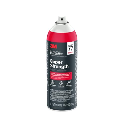 3M Super 77 Multi-Surface Spray Adhesive, 7.35 oz., Low VOC, Quick Bond, Fast Drying, Clear Finish for Foil, Foam, Paper, Metal, Plastic, Fabric, and Cardboard (77-10-NAT) - Image 3