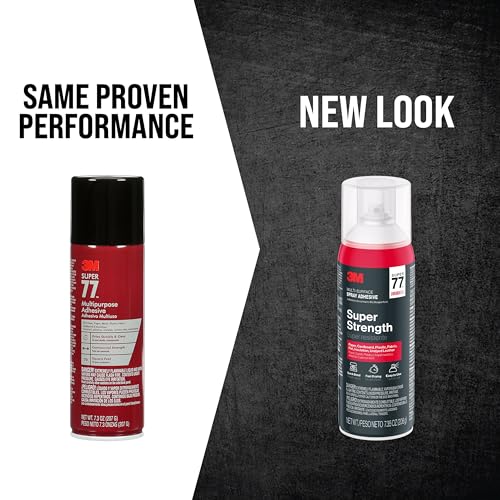 3M Super 77 Multi-Surface Spray Adhesive, 7.35 oz., Low VOC, Quick Bond, Fast Drying, Clear Finish for Foil, Foam, Paper, Metal, Plastic, Fabric, and Cardboard (77-10-NAT) - Image 2