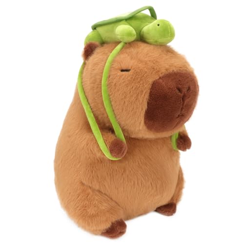 CHDBLOCK Capybara Plush Toy 9 Inch Cute Capybara Stuffed Animal with Turtle Backpack Kawaii Capibara Plushie for Kids and Adults - Image 1