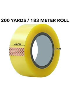 HEXAR HEXAR Heavy Duty Packing Tape, 45 MM x 183 Meters 200 Yards Packaging Tape for Sealing Parcel Boxes Office Home School Use Strong Adhesive Tape Super Secure Sticky Seal (Yellow, Pack of 3)  - Image 2