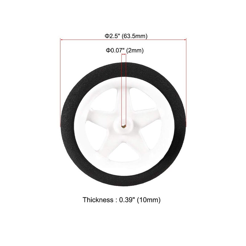 uxcell RC Model Plane Aircraft Wheel Micro Sport Wheel 0.07 Inch X 2.5 Inch - Wheel 2PCS - Image 3