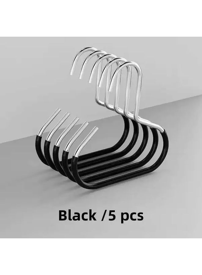 White 5 Pcs Stainless Steel Hat Hanger Non Slip Round Ring Closet Organizer For Hats Scarves - Image 1