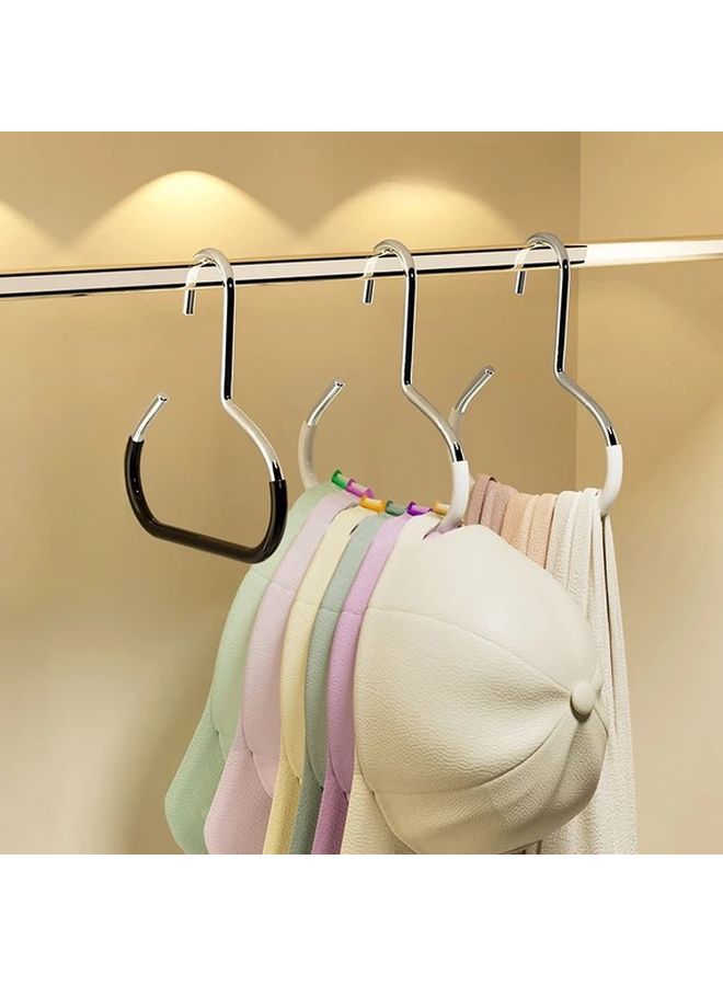 White 5 Pcs Stainless Steel Hat Hanger Non Slip Round Ring Closet Organizer For Hats Scarves - Image 4