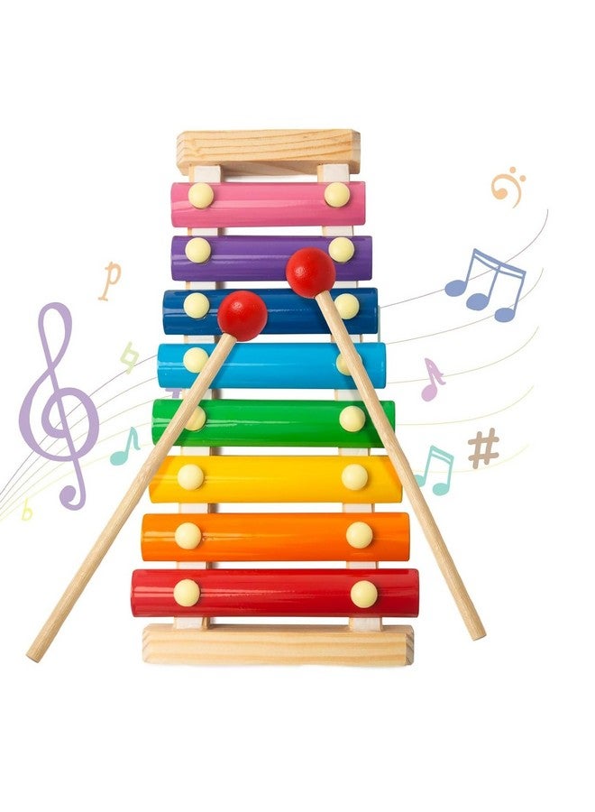 سمونيو آلة موسيقية إيقاعية خشبية للأطفال من سمونيو، إكسيليفون، 8 نوتات موسيقية، مع 2 عصا طبل، مطارق آمنة للأطفال، لعبة موسيقية تعليمية للأطفال الصغار - Image 1