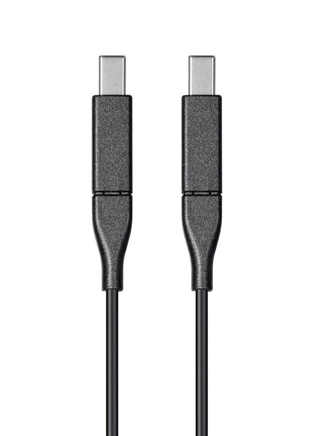 Monoprice Essentials USB-C to USB-C 2.0 Cable - 480Mbps, 5A, 26AWG, 4m (13.1 ft) Black - Image 1