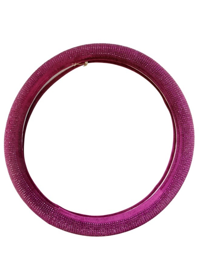 Generic Universal Women's Steering Wheel Cover with Purple Rhinestones  - Image 1