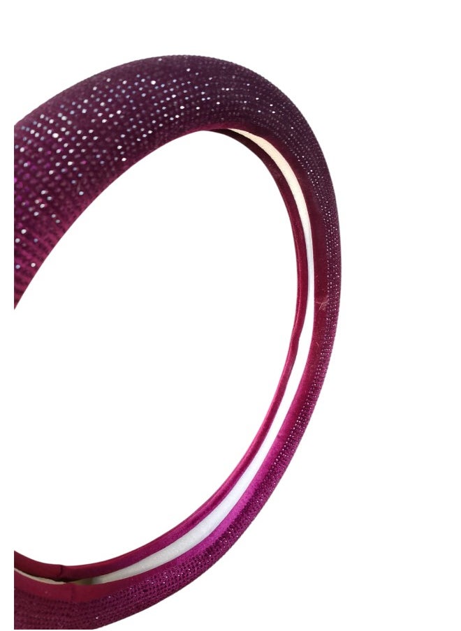 Generic Universal Women's Steering Wheel Cover with Purple Rhinestones  - Image 2