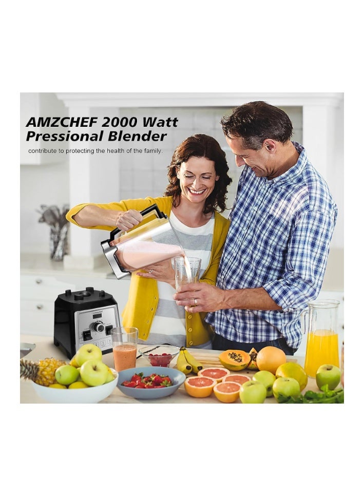 amzchef Blender Smoothie Maker - Commercial Blender with 2L Container - 25000RPM High Speed blender with 8 Speeds Control for kitchen - 4 Presets for Ice/Juice/Smoothie/Nuts - Image 2
