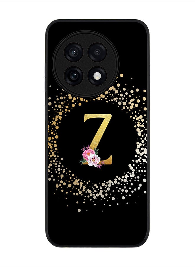 Stylizedd For OnePlus 13R / Ace 5 Pro Case,Slim fit Camera Protection, Shockproof Thin Phone cover  - Custom Monogram Floral - Z ( Black )