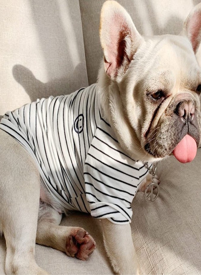 Wiz BBQT White Striped Matching Dog and Owner Clothes, Cotton Pet and Owner Coordinating Outfit with Embroidered Smiley Face Separately Sold,Family Matching Pajamas for Dogs Puppies (Pet XL) - Image 3