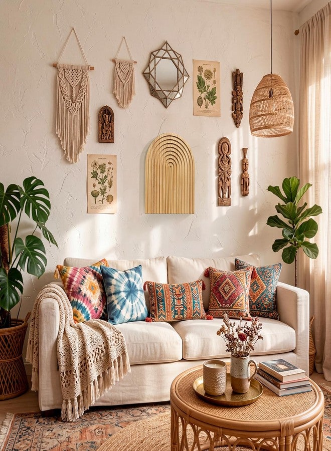 MASHDE Boho Wall Decor, 10 x 12 In Wooden Farmhouse Decor Nature Wall Art for Living Room Bathroom Bedroom Dining Room Office - Image 3
