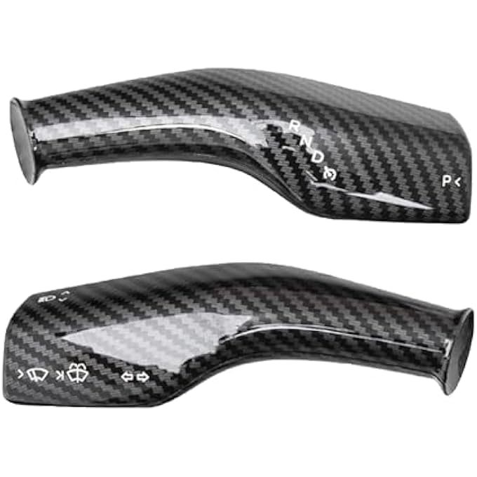 ريحني أغطية ذراع ناقل الحركة في سيارات Azonee لنموذج Tesla Model 3 Model Y بنمط ألياف الكربون، أغطية ذراع التوجيه، حماية بلاستيكي لعمود ناقل الحركة، مقبض ناقل حركة ABS، ديكور داخلي أنيق 20182024 - Image 2