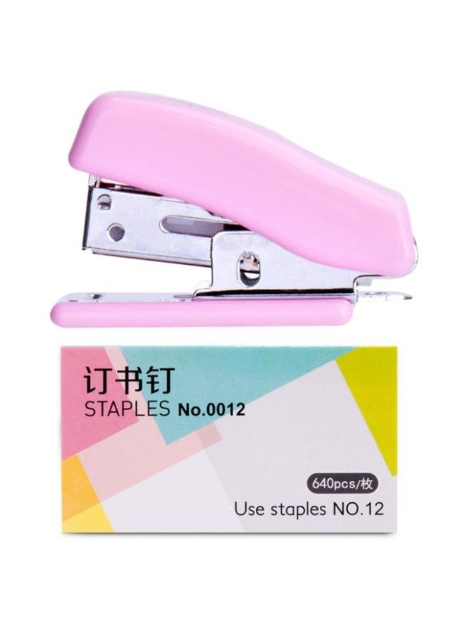 Deli Mini Stapler 25 Sheets, 24/6 & 26/6 pink with 500 Staples - Image 2