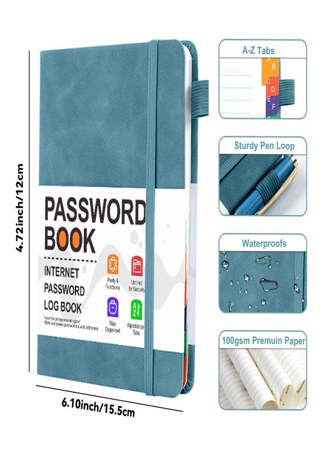 Climberty® Password Notebook with Color-Coded Index Tabs B5 PU Leather Secure Memo Pad and Address Book Confidential Password Keeper Elastic Band Internet Account Organizer for Office and Travel - Image 2