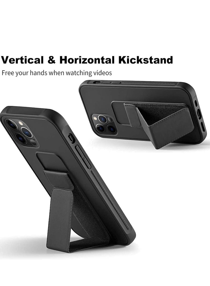 Denx Protective Cover with Back Strap Grip Stand for iPhone 13 Pro Max Black - Image 2