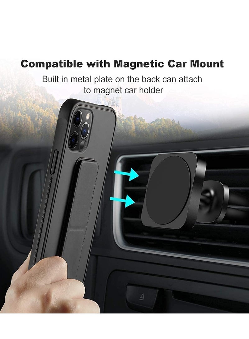 Denx Protective Cover with Back Strap Grip Stand for iPhone 13 Pro Max Black - Image 4