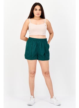 Adidas Women Sportswear Fit Tiro Snap Button Outdoor Shorts, Green  - Image 3