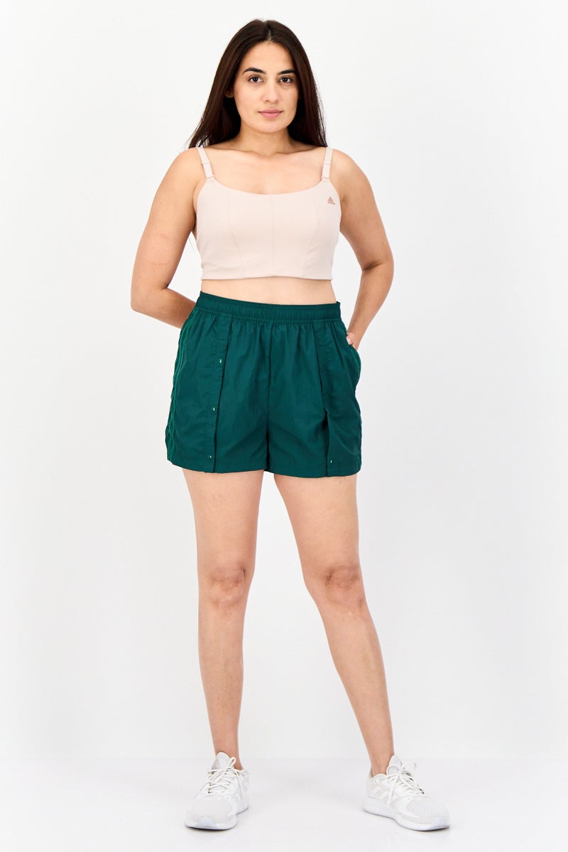 Adidas Women Sportswear Fit Tiro Snap Button Outdoor Shorts, Green  - Image 3