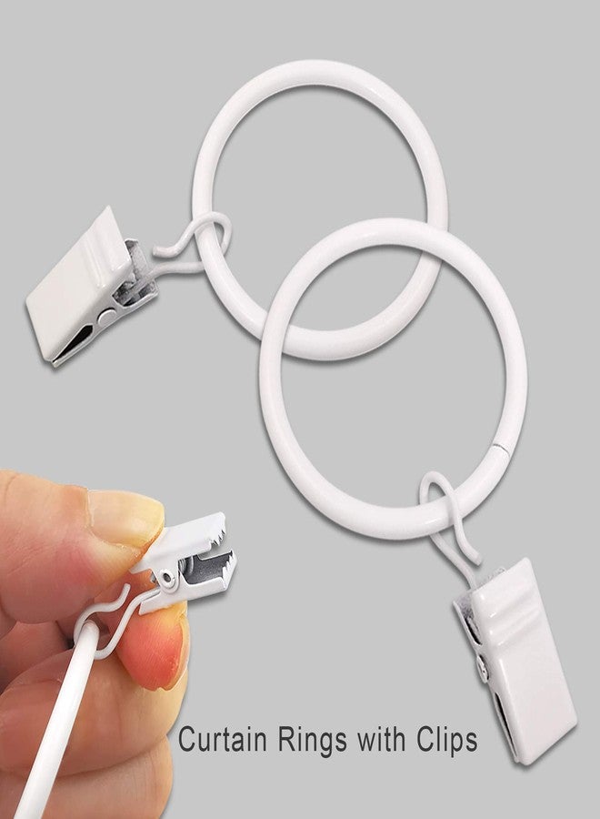 LLPJS 40 Pack Metal Curtain Rings with Clips, Drapery Clips with Rings, Curtain Rod Clips Hooks, Decorative Windows Hanging Curtain Hangers, 1.5 Inch Interior Diameter, White - Image 4