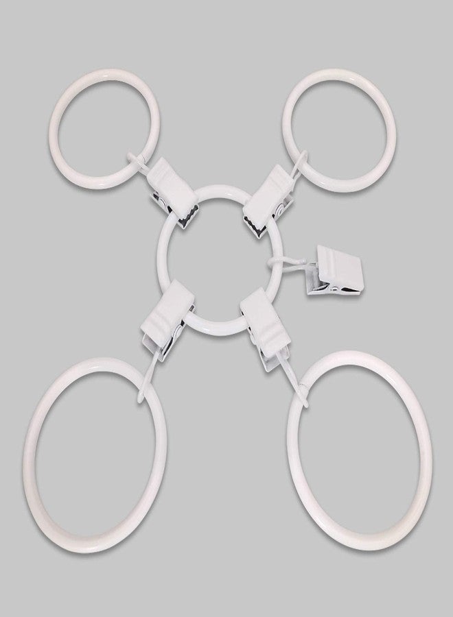 LLPJS 40 Pack Metal Curtain Rings with Clips, Drapery Clips with Rings, Curtain Rod Clips Hooks, Decorative Windows Hanging Curtain Hangers, 1.5 Inch Interior Diameter, White - Image 5