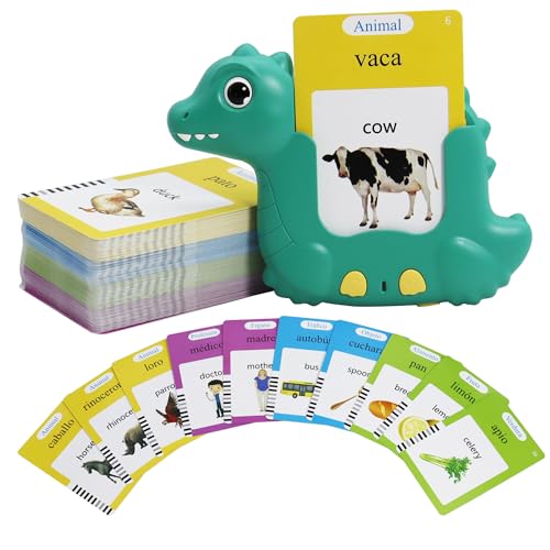 MAYAPHILOS Spanish and English Talking Flash Cards 224 Sight Words Learn Spanish for Kids Audible Educational Interactive Autism Sensory Toys for Toddlers - Image 1