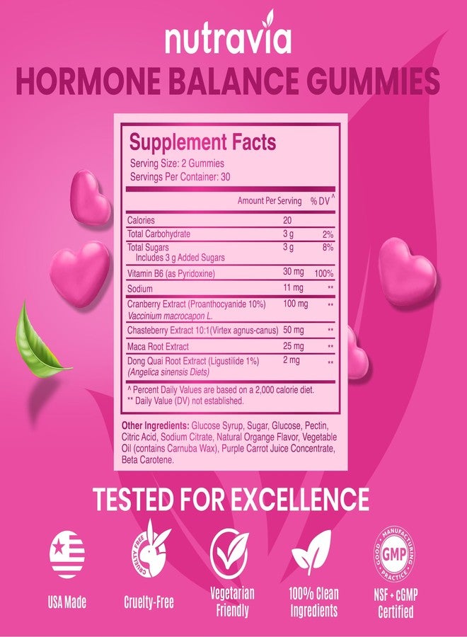 Nutravia علكات هرمونية للنساء + مكمل غذائي لتخفيف أعراض ما قبل الحيض - يدعم تقلبات المزاج، ويمنح البشرة صفاءً، ويقلل من التقلصات والانتفاخ - علكات هرمونية لتخفيف أعراض ما قبل الحيض وفيتامينات متلازمة تكيس المبايض مع التوت البري، دونغ كواي (60 علكة) - Image 3