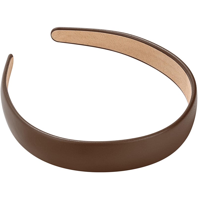 WantGor 1 Inch PU Leather Headband Wide Padded Hairband Fashion Hair Bands Cute Womens Headbands Holiday DIY Hair Accessories Brown - Image 3