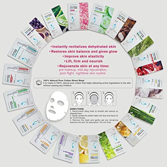 BEAUTY29 Hyaluronic Aqua Plus Essence Full Face Facial Sheet Mask 18 Sheets Combo - VALUE SET - Image 2