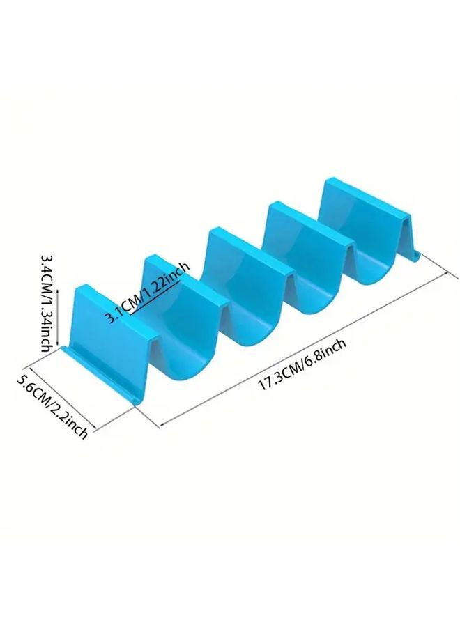 حامل التاكو الأصفر، مجموعة من 6 قطع، كل منها يحمل 4 قطع تاكو، تصميم مموج، آمن في غسالة الصحون، موفر للمساحة، للحفلات والاستخدام المنزلي - Image 2