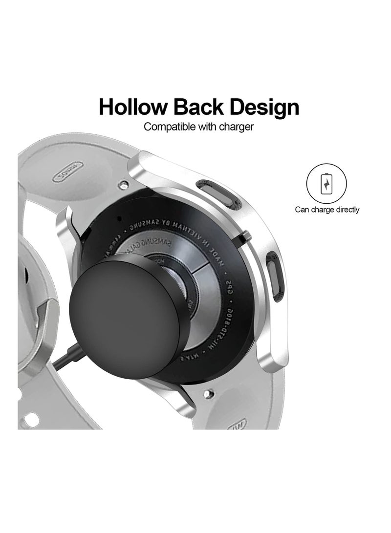 SYOSI [5+5 Pack] Compatible for Samsung Galaxy Watch 4 44mm Screen Protector Case,Matte PC Bumper Cover+5 Tempered Glass Screen Protector Films for Galaxy Watch4 Accessories - Image 4