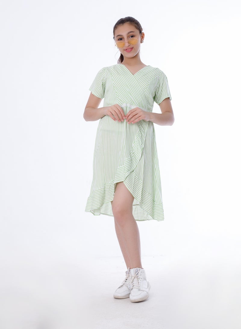 BCC BEBO_Dress 1/2 km stripped_Green  - Image 1