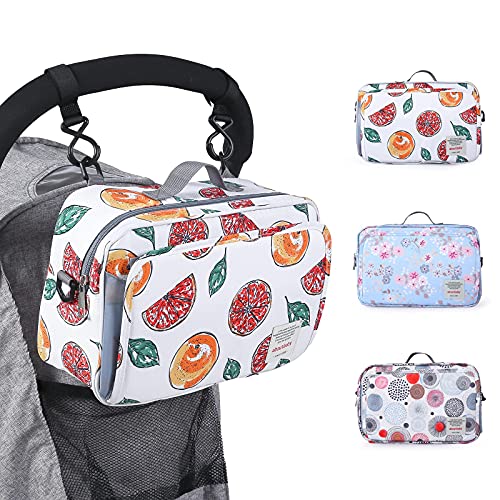 GOGOSO NonSlip Stroller Organizer Bag for Diapers with Insulated Pocket Stroller Hooks and Adjustable StrapUniversal Fit Most Strollers Fruits - Image 1