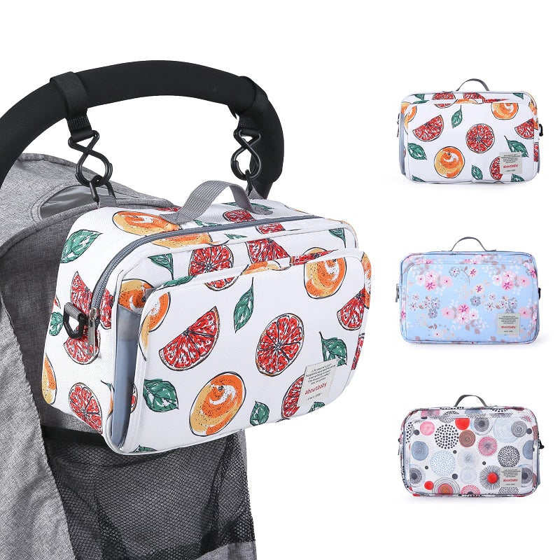 GOGOSO NonSlip Stroller Organizer Bag for Diapers with Insulated Pocket Stroller Hooks and Adjustable StrapUniversal Fit Most Strollers Fruits - Image 3