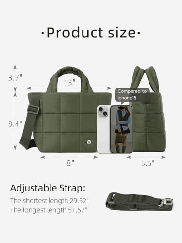 WESTBRONCO Mini Puffer Crossbody Bags for Women, Small Puffy Quilted Purse Nylon Shoulder Handbag with Adjustable Strap - Image 3