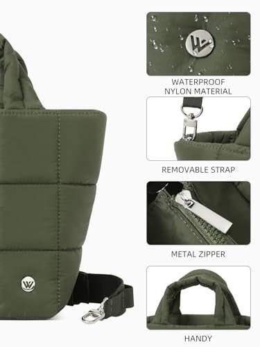 WESTBRONCO Mini Puffer Crossbody Bags for Women, Small Puffy Quilted Purse Nylon Shoulder Handbag with Adjustable Strap - Image 4