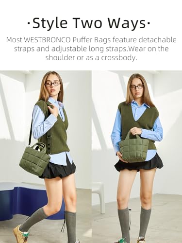 WESTBRONCO Mini Puffer Crossbody Bags for Women, Small Puffy Quilted Purse Nylon Shoulder Handbag with Adjustable Strap - Image 5