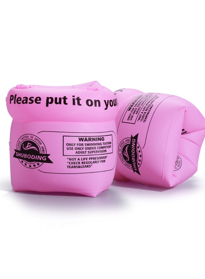 Generic Children's Swimming Ring Adult Water Sleeve Airbag Arm Ring Adult Baby Float Sleeve Swimming Equipment Artifact For Men And Women-Color:Increased Thick-Pink - Image 1