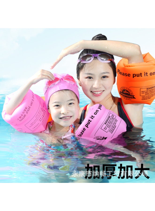 Generic Children's Swimming Ring Adult Water Sleeve Airbag Arm Ring Adult Baby Float Sleeve Swimming Equipment Artifact For Men And Women-Color:Increased Thick-Pink - Image 2