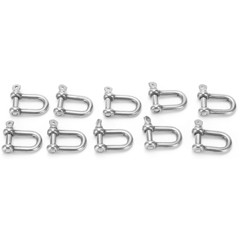 10Pcs M5 Straight D Shackle Stainless Steel D Type Rigging Chain Shackle Hook Sling Screw - Image 5