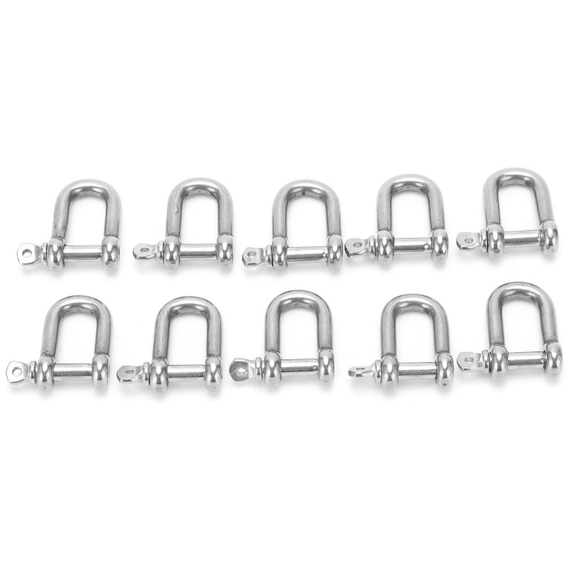 10Pcs M5 Straight D Shackle Stainless Steel D Type Rigging Chain Shackle Hook Sling Screw - Image 2
