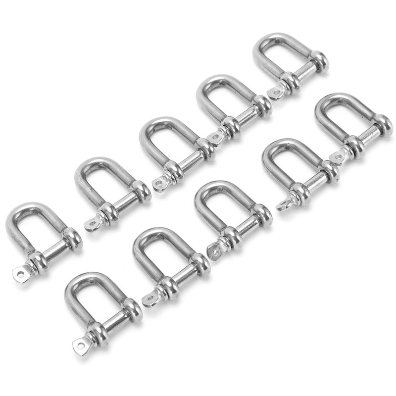 10Pcs M5 Straight D Shackle Stainless Steel D Type Rigging Chain Shackle Hook Sling Screw - Image 3