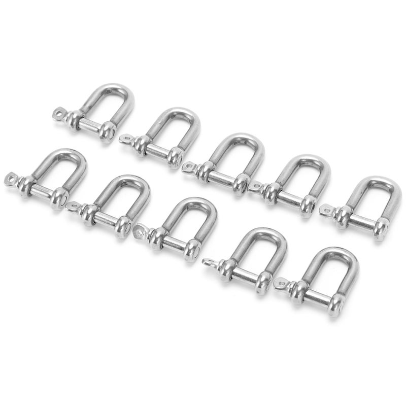 10Pcs M5 Straight D Shackle Stainless Steel D Type Rigging Chain Shackle Hook Sling Screw - Image 4