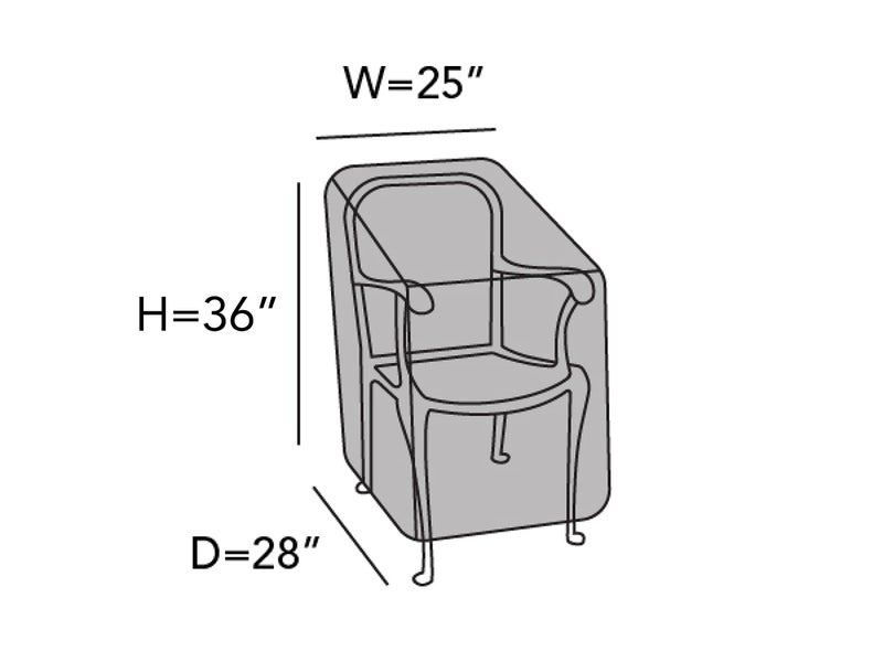 Covermates Classic Outdoor Chair Cover â€“ Heavy-Duty 12-Gauge Vinyl Patio Chair Protector, Weather-Resistant, Elastic Hem, Fits Most Garden & Deck Chairs, 25W x 28D x 36H - Set of 4 - Image 2