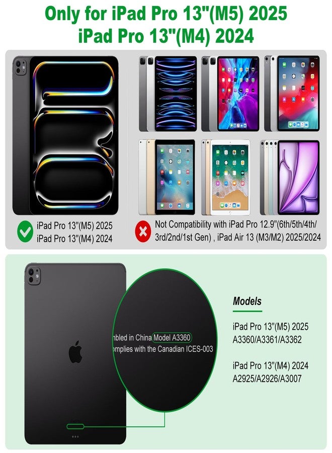 TQQ iPad Pro 13-inch Case with Keyboard (M5 2025 / M4 2024), iPad Pro 13 Keyboard Case with Pencil Holder, Multi-Touch Trackpad, 360° Rotatable, 7-Color Backlit, Thin & Light (Black) - Image 2